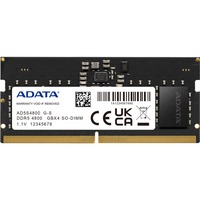 ADATA AD5S480016G-S hukommelsesmodul 16 GB 1 x 16 GB DDR5 4800 Mhz Fejlkorrigerende kode Sort, 16 GB, 1 x 16 GB, DDR5, 4800 Mhz, 262-pin SO-DIMM