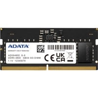 ADATA Premier hukommelsesmodul 16 GB 1 x 16 GB DDR5 Fejlkorrigerende kode Sort, 16 GB, 1 x 16 GB, DDR5, 4800 MHz, 262-pin SO-DIMM