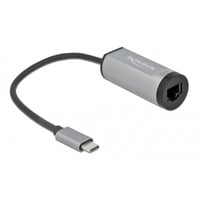 DeLOCK 64116 netværkskort Ethernet 5000 Mbit/s, Adapter grå, Ledningsført, USB Type-C, Ethernet, 5000 Mbit/s, Sort, Grå