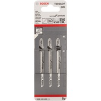 Bosch 2608636432 Stiksavklinger Bimetal 3 stk Stiksavklinger, Laminat, Parket, Uplastificeret polyvinylchlorid (uPVC), Bimetal, Grå, 1,4 mm, 8,3 cm