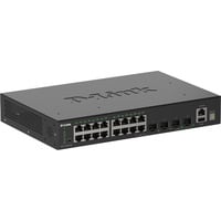 D-Link DGS-1530-20/E netværksswitch Administreret L2 Gigabit Ethernet (10/100/1000) Sort Sort, Administreret, L2, Gigabit Ethernet (10/100/1000), Fuld duplex, Stativ-montering