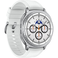 SAMSUNG Galaxy Watch 8 Classic 3,3 cm (1.3") AMOLED 46 mm Digital 438 x 438 pixel Berøringsskærm Sølv Wi-Fi GPS (satellit), SmartWatch Hvid, 3,3 cm (1.3"), AMOLED, Berøringsskærm, 64 GB, GPS (satellit), 63,5 g