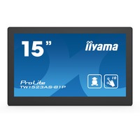 iiyama ProLite TW1523AS-B1P computerskærm 39,6 cm (15.6") 1920 x 1080 pixel Fuld HD LED Berøringsskærm Multibruger Sort, LED-skærm Sort, 39,6 cm (15.6"), 1920 x 1080 pixel, Fuld HD, LED, 30 ms, Sort