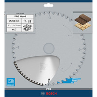 Bosch PRO træ rundsavklinge, Ø 250mm, 80 tænder 