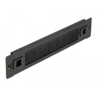 DeLOCK 66343 tilbehør til rack Børstepanel, Kabelføring Sort, Børstepanel, Sort, Metal, Nylon, 1U, Kina, 25,4 cm (10")