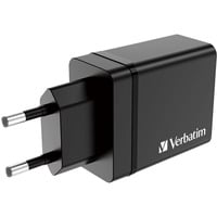 Verbatim 49700 oplader til mobil enhed Universel Sort Vekselstrøm Hurtig opladning Indendørs Sort, Indendørs, Vekselstrøm, Sort