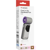 Verbatim Cool 'n' Go AirJet Grå, Lilla Håndholdt ventilator, Blæser grå/Violet, Grå, Lilla, Håndholdt ventilator, 1 stk, 6 W, Lithium-Ion (Li-Ion), 3,7 V