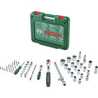 Bosch 1/4" + 1/2" Skraldesæt med topnøgler, 60 dele Grøn