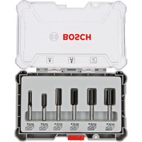 Bosch 2607017465 Bit sæt 6 stk, Fræser Bit sæt, 6 mm, 6 stk, 54, 50, 60, 60, 60, 60 mm, 20, 20, 30, 30, 30, 30 mm, 6, 8, 10, 12, 16, 20 mm