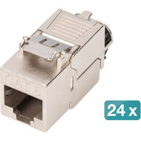 Digitus Keystone-modul Cat. 8.1, afskærmet, 24 stk., Keystone modul Sølv