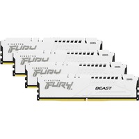 Kingston FURY FURY Beast 64GB 6000MT/s DDR5 CL40 DIMM (Sæt med 4) White XMP, Hukommelse Hvid, 64 GB, 4 x 16 GB, DDR5, 288-pin DIMM, Hvid