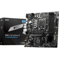 MSI PRO B760M-P bundkort Intel B760 LGA 1700 micro ATX Sort, Intel, LGA 1700, Intel® Celeron®, Intel® Pentium® Gold, LGA 1700, DDR5-SDRAM, 192 GB