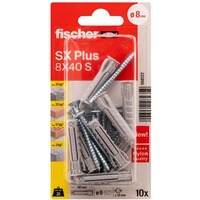 fischer Rawlplug SX Plus 8x40 S K, Dyvel Lys grå