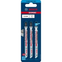 Bosch 2 608 900 563 stiksav, rullesav & sabelsavklinge Stiksavklinger Karbid 3 stk Stiksavklinger, Cementbundne fiberplader, Glasfiber forstærket plastik, Gipsplade, Karbid, Rustfrit stål, Tungsten Carbide Tipped (TCT), 4,3 mm