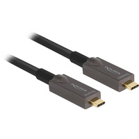 DeLOCK Aktivt optisk USB-C 4K video + data + PD kabel Sort