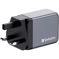 Verbatim GNC-65 Universel Sort, Grå Vekselstrøm Hurtig opladning Indendørs, Oplader grå, Indendørs, Vekselstrøm, 20 V, Sort, Grå