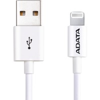 ADATA AMFIPL-1M-CWH Lightning kabel Hvid Hvid, 1 m, Lightning, USB A, Hanstik, Hanstik, Hvid