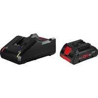 Bosch 1 600 A01 U7U ledningsfrit batteri og ledningsfri oplader Batteri- og opladersæt Sort, Batteri- og opladersæt, Lithium-Ion (Li-Ion), 4 At, 18 V, Bosch, Sort