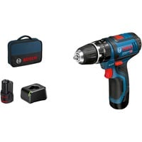 Bosch GSB 12V-15 Professional 1300 rpm Sort, Blå, Slagboremaskine Blå/Sort, Pistolgreb boremaskine, Sort, Blå, 1 cm, 1300 rpm, 1,9 cm, 1 cm
