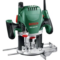 Bosch POF 1400 ACE Aluminium, Sort, Grøn, Rød, Hvid 28000 rpm 1450 W, Router Grøn/Sort, Fod til justering af fræsedybde, Aluminium, Sort, Grøn, Rød, Hvid, 28000 rpm, 6, 6.35 (1/4"), 8 (5/16"), 11000 rpm, 5,5 cm