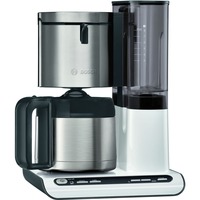 Bosch TKA8A681 kaffemaskine Semi-auto Dråbe kaffemaskine 1,1 L, Filter maskine højglans hvid/rustfrit stål, Dråbe kaffemaskine, 1,1 L, Malet kaffe, 1100 W, Sort, Rustfrit stål, Hvid