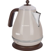 DeLonghi KBOV 2001.BG elkedel 1,7 L 2000 W Beige fløde/Chrome, 1,7 L, 2000 W, Beige, Rustfrit stål, Vandmåler, Overophedningsbeskyttelse