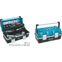 Hazet 190L-2 værktøjskasse og kasse Plast Sort, Blå Blå/Sort, Værktøjskasse, Plast, Sort, Blå, Hængsel, 250 mm, 470 mm