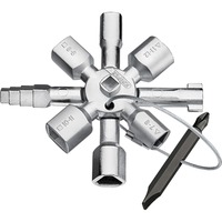 KNIPEX 00 11 01 nøgle til hjælpe- & kontrolskab, Topnøgle Rustfrit stål, Rustfrit stål, 2 ben, 10 hoved(er), Cirkel, Halvcirkel, Firkant, Trekant, 5,6-7,8-9,10-11 mm