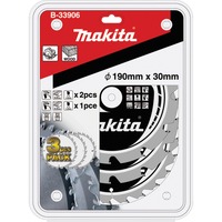 Makita B-33906 rundsavklinge 19 cm 3 stk, Savklinge sæt Træ, 19 cm, 3 cm, 2,2 mm, 3 stk