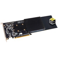 Sonnet FUS-SSD-4X4-E3S interface-kort/adapter Intern M.2, Interface card PCIe, M.2, Fuld højde/fuld længde, PCI 3.0, Sort, Grå, 1 stk