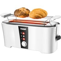 Unold Design Dual 4 skive(r) 1350 W Sort, Hvid, Brødrister Hvid/Sort, 4 skive(r), Sort, Hvid, Plast, Rustfrit stål, Knapper, Niveau, Dreje, Hvid, 1350 W