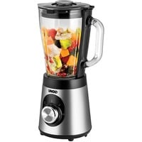 Unold Edel 1,5 L Bordplade blender 500 W Sort, Rustfrit stål, Transparent, Stander rørmaskine rustfrit stål/Sort, Bordplade blender, 1,5 L, Impulsfunktion, Knusning af is, 0,9 m, 500 W