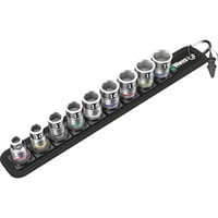 Wera Belt B 1 Topnøglesæt Sort/Sølv, Topnøglesæt, 3/8", Metric, 9 hoved(er), 8,10,12,13,15,16,17,18,19 mm