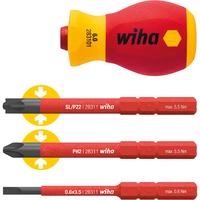 Wiha Skruetrækker med bitholder-sæt SoftFinish electric slimVario, 4 dele Rød/Gul
