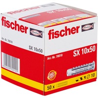fischer 070010 skrueanker og vægudtag 50 stk 5 cm, Dyvel Lys grå, Nylon, Grå, 5 cm, 1 cm, 7 cm, 6 mm