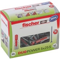 fischer DUOPOWER 5x25 S LD, Dyvel Lys grå/Rød