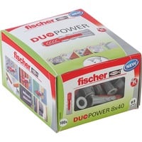 fischer Dübel DUOPOWER 8x40 LD, Dyvel Lys grå/Rød