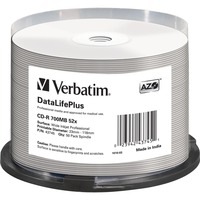 Verbatim CD-R 52x DataLifePlus 700 MB 50 stk, Cd'er 52x, CD-R, 120 mm, 700 MB, Spindel, 50 stk