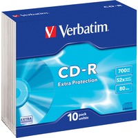 Verbatim CD-R Extra Protection 700 MB 10 stk, Cd'er 52x, CD-R, 700 MB, Slimcase, 10 stk