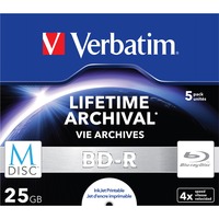Verbatim M-Disc 4x BD-R 25 GB 5 stk, Blu-ray-diske 25 GB, BD-R, Smykkeskrin, 5 stk