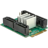 DeLOCK 62850 interface-kort/adapter Intern SATA PCIe, SATA, PCIe 2.0, Sort, Grøn, Sølv, Marvell, 6 Gbit/sek.