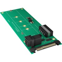 ICY BOX IB-M2B02 interface-kort/adapter Intern M.2, Serial ATA controller Grøn, U.2, M.2, Grøn, 32 Gbit/sek., 55 mm, 145 mm