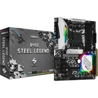 ASRock B450 Steel Legend AMD B450 Stik AM4 ATX, Bundkort AMD, Stik AM4, AMD A, Stik AM4, DDR4-SDRAM, 128 GB