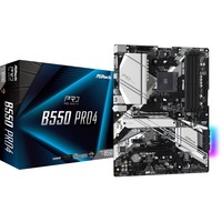 ASRock B550 Pro4 AMD B550 Stik AM4 ATX, Bundkort Sort/Sølv, AMD, Stik AM4, 3rd Generation AMD Ryzen™ 3, 3rd Generation AMD Ryzen 5, 3rd Generation AMD Ryzen™ 7, 3rd..., Stik AM4, DDR4-SDRAM, 128 GB