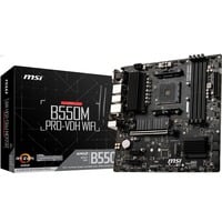 MSI B550M PRO-VDH WIFI bundkort AMD B550 Stik AM4 micro ATX Sort, AMD, Stik AM4, 3rd Generation AMD Ryzen™ 3, 3rd Generation AMD Ryzen 5, 3rd Generation AMD Ryzen™ 7, 3rd..., DDR4-SDRAM, 128 GB, DIMM