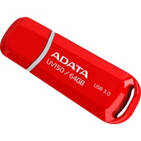 ADATA 64GB DashDrive UV150 USB-nøgle USB Type-A 3.2 Gen 1 (3.1 Gen 1) Rød, USB-stik Rød, 64 GB, USB Type-A, 3.2 Gen 1 (3.1 Gen 1), Hætte, 9 g, Rød