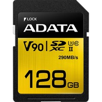ADATA Premier ONE V90 128 GB SDXC UHS-II Klasse 10, Hukommelseskort 128 GB, SDXC, Klasse 10, UHS-II, 290 MB/s, 260 MB/s