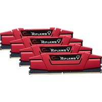 G.Skill Ripjaws V 64GB DDR4-2133Mhz hukommelsesmodul 4 x 16 GB Rød, 64 GB, 4 x 16 GB, DDR4, 2133 Mhz, 288-pin DIMM, Rød