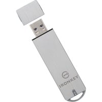 Kingston IronKey 128 GB Basic S1000 krypteret USB 3.0 FIPS 140-2, niveau 3, USB-stik niveau 3, 128 GB, USB Type-A, 3.2 Gen 1 (3.1 Gen 1), 230 MB/s, Hætte, Sølv
