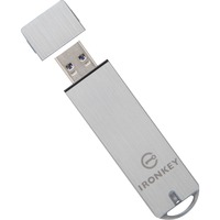 Kingston IronKey 8 GB Basic S1000 krypteret USB 3.0 FIPS 140-2, niveau 3, USB-stik niveau 3, 8 GB, USB Type-A, 3.2 Gen 1 (3.1 Gen 1), 180 MB/s, Hætte, Sølv